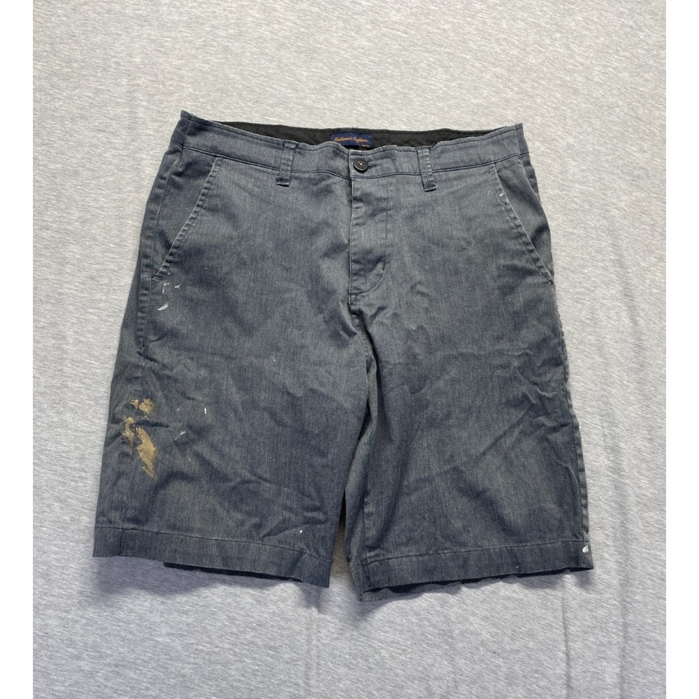 Gentlemen's Outfitters Chino Shorts Mens 34 Gray Stretch Slash Pocket Flat Front